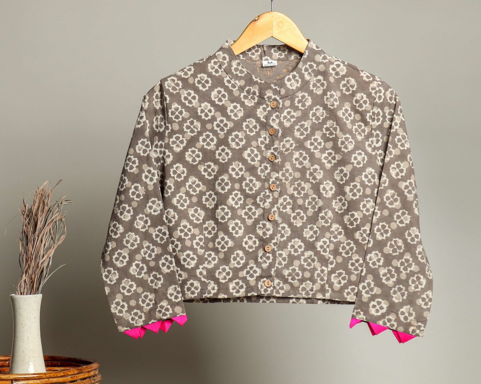Handmade Block Print Cotton for Women ? Ethnic Floral Printed Top with Long Sleeves